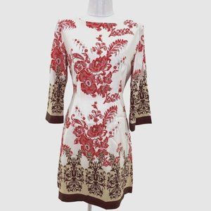 𝅺Neiman Marcus Silk Floral Sheath Dress. Sz 4